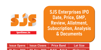 SJS Enterprises IPO